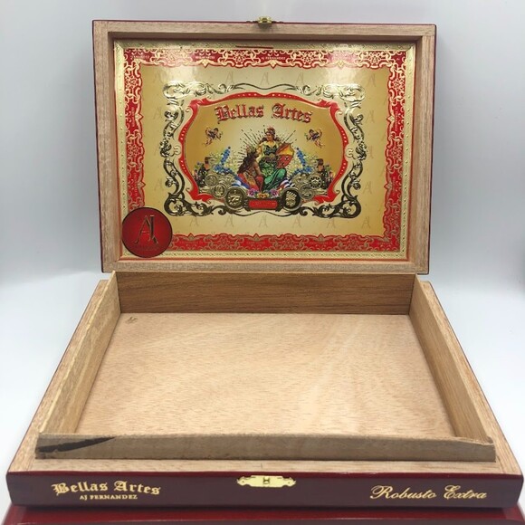Set of 2 Empty Cigar Boxes Bellas Artes AJ Fernandez Snap Front Clasps Hinged - Picture 6 of 13